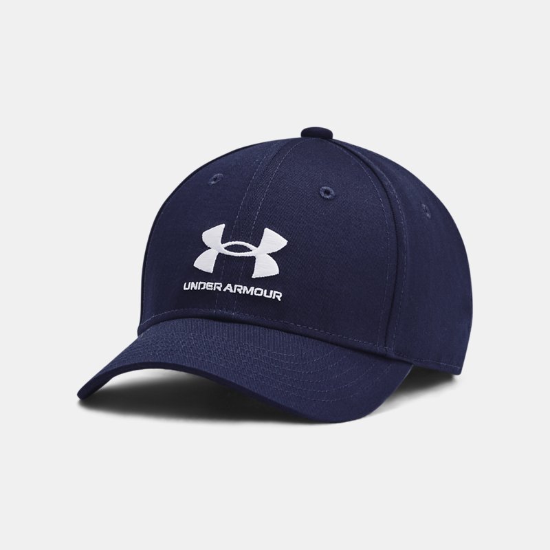 Verstellbare Kappe für Jungen mit Under Armour Branding Midnight Blaue Marine / Weiß EINHEITSGRÖSSE